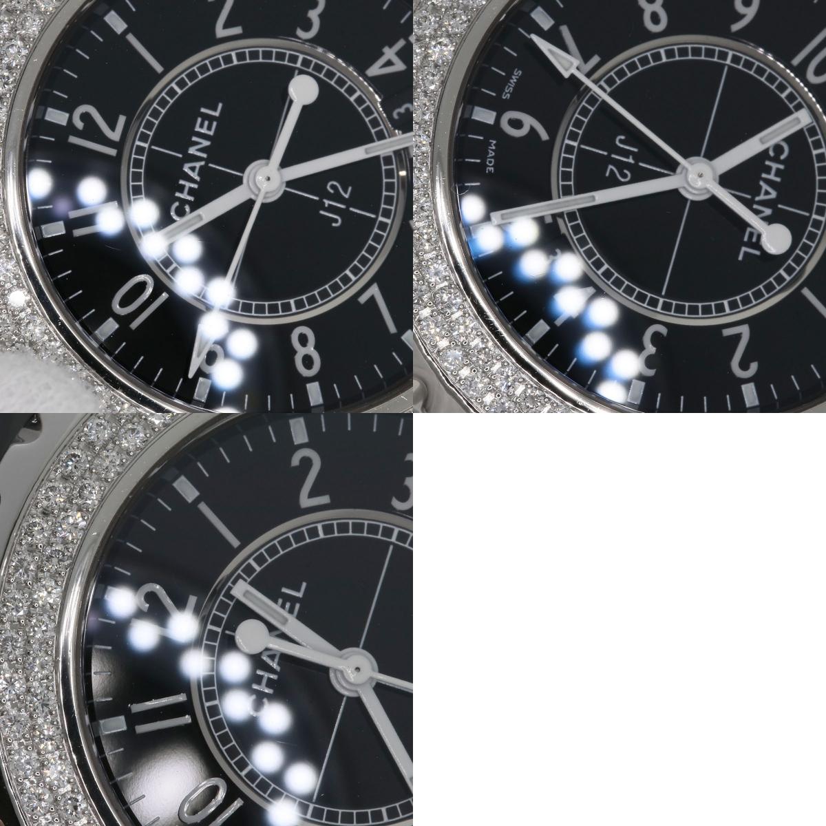 CHANEL J12 1.3" Diamond Double Bezel Watches H0949 Ceramic/Ceramic Ladies
