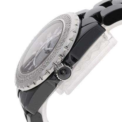 CHANEL J12 1.3" Diamond Double Bezel Watches H0949 Ceramic/Ceramic Ladies