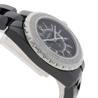 CHANEL J12 1.3" Diamond Double Bezel Watches H0949 Ceramic/Ceramic Ladies