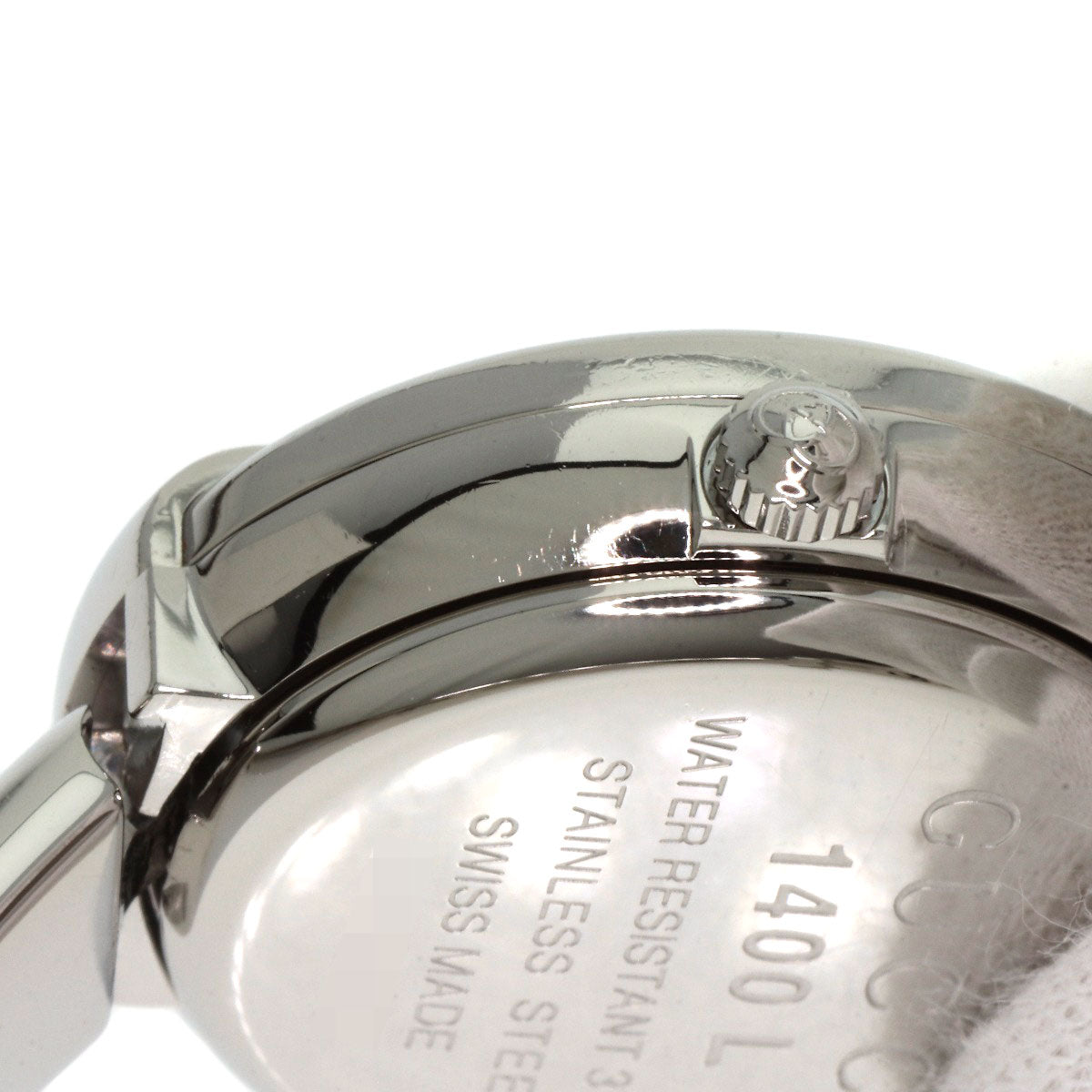 GUCCI Round Face GG Pink Shell Bangle Watches 1400L Stainless Steel/Stainless Steel Ladies