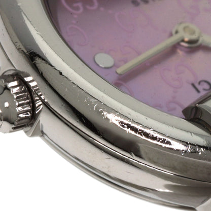 GUCCI Round Face GG Pink Shell Bangle Watches 1400L Stainless Steel/Stainless Steel Ladies