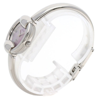 GUCCI Round Face GG Pink Shell Bangle Watches 1400L Stainless Steel/Stainless Steel Ladies