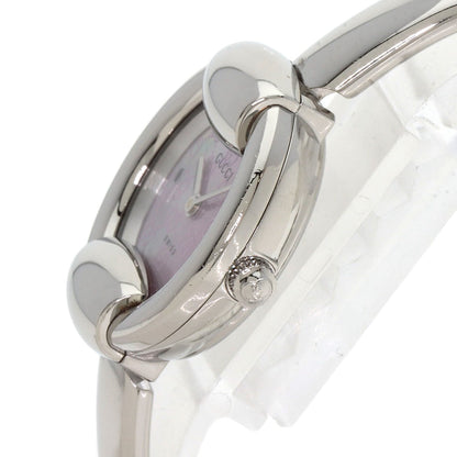 GUCCI Round Face GG Pink Shell Bangle Watches 1400L Stainless Steel/Stainless Steel Ladies