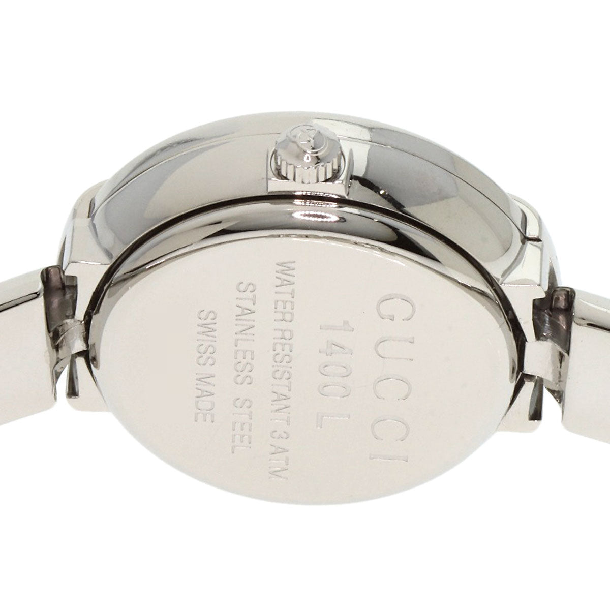 GUCCI Round Face GG Pink Shell Bangle Watches 1400L Stainless Steel/Stainless Steel Ladies