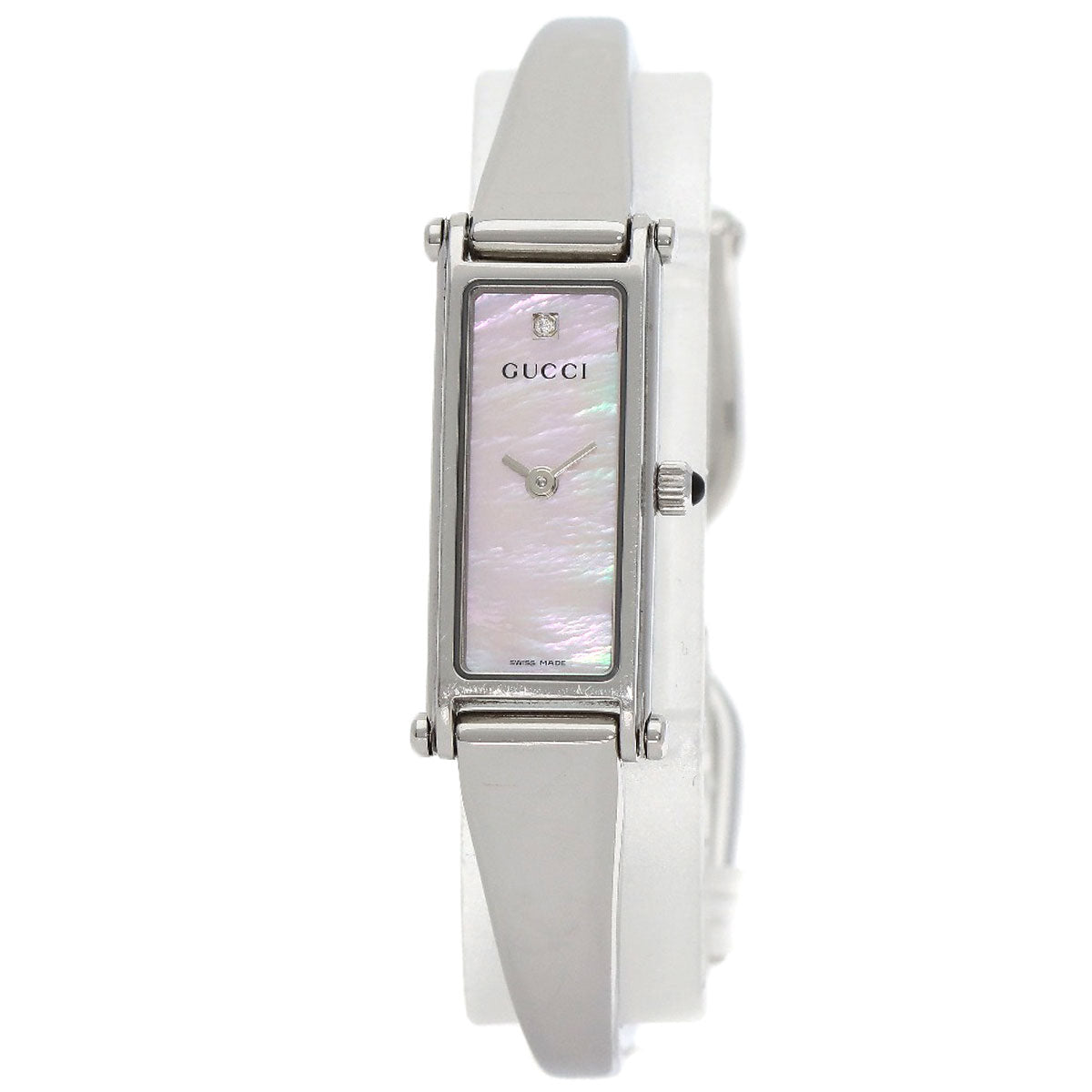 GUCCI Square Face 1P Diamond Bangle Watches 1500L Stainless Steel/Stainless Steel Ladies