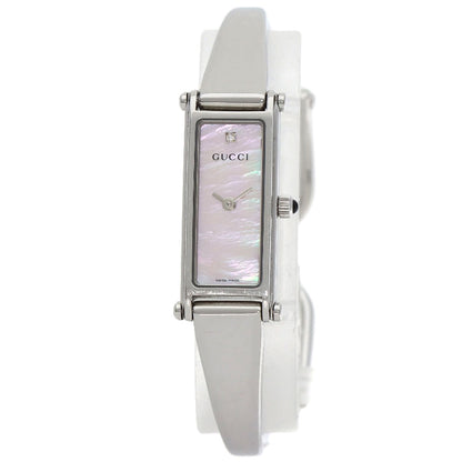 GUCCI Square Face 1P Diamond Bangle Watches 1500L Stainless Steel/Stainless Steel Ladies