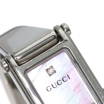 GUCCI Square Face 1P Diamond Bangle Watches 1500L Stainless Steel/Stainless Steel Ladies