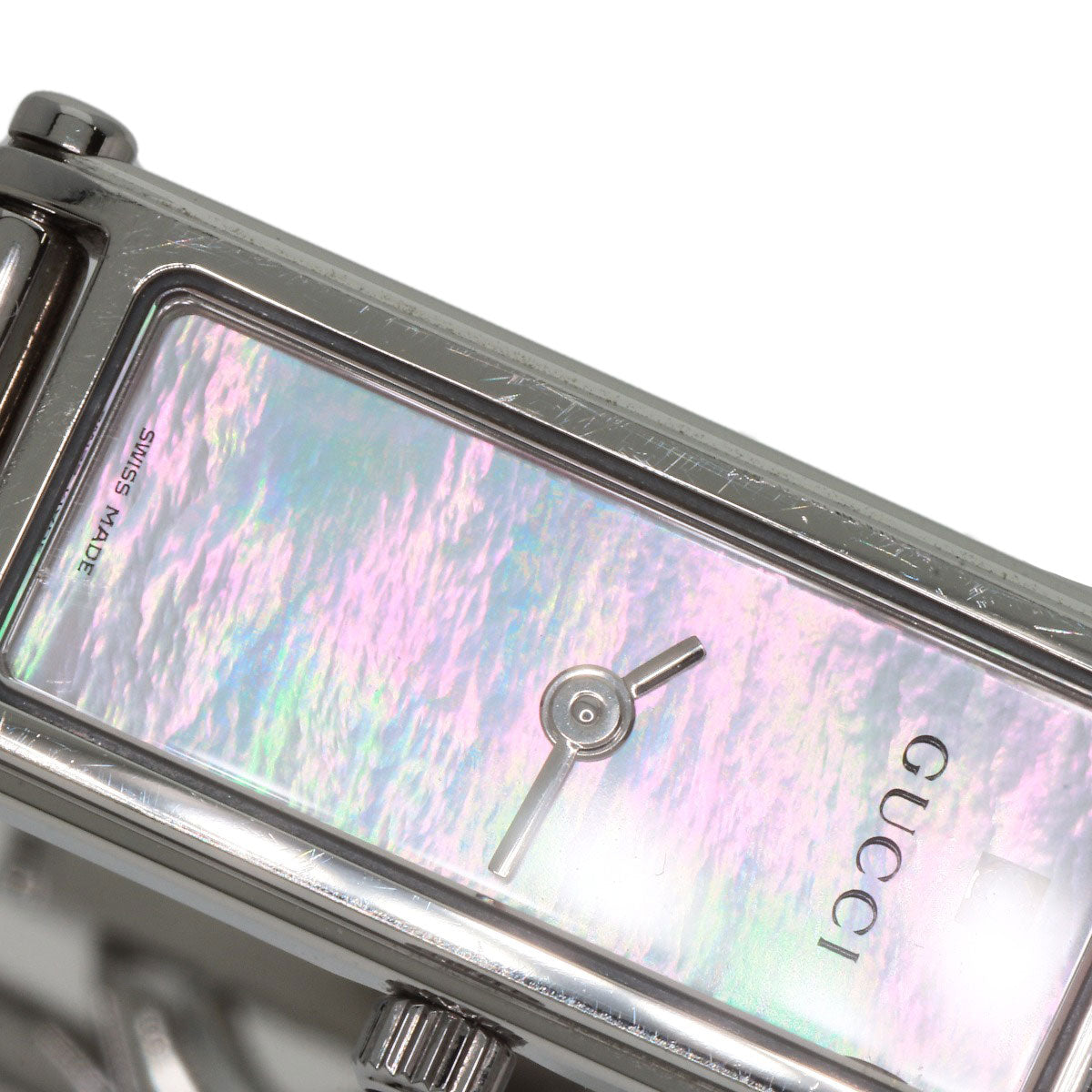 GUCCI Square Face 1P Diamond Bangle Watches 1500L Stainless Steel/Stainless Steel Ladies