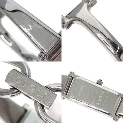 GUCCI Square Face 1P Diamond Bangle Watches 1500L Stainless Steel/Stainless Steel Ladies