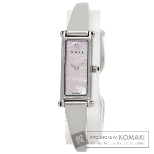 GUCCI Square Face 1P Diamond Bangle Watches 1500L Stainless Steel/Stainless Steel Ladies