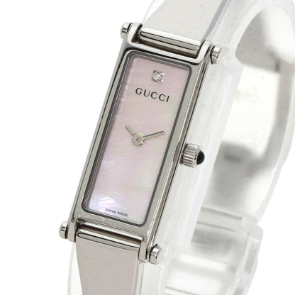 GUCCI Square Face 1P Diamond Bangle Watches 1500L Stainless Steel/Stainless Steel Ladies