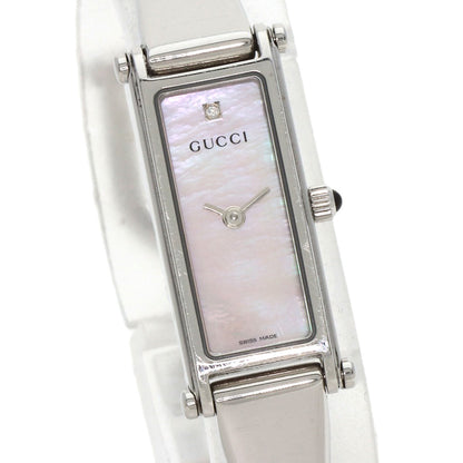GUCCI Square Face 1P Diamond Bangle Watches 1500L Stainless Steel/Stainless Steel Ladies
