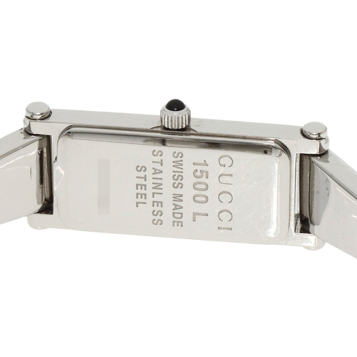 GUCCI Square Face 1P Diamond Bangle Watches 1500L Stainless Steel/Stainless Steel Ladies