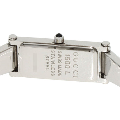 GUCCI Square Face 1P Diamond Bangle Watches 1500L Stainless Steel/Stainless Steel Ladies