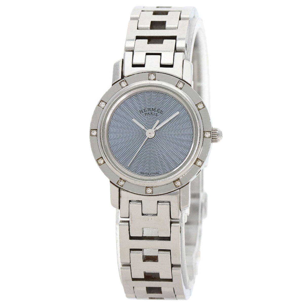 HERMES Clipper Nacle 12P DiamondBezel Watches CL4.230 Stainless Steel/Stainless Steel Ladies