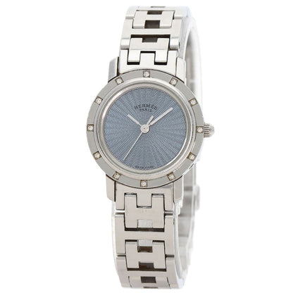 HERMES Clipper Nacle 12P DiamondBezel Watches CL4.230 Stainless Steel/Stainless Steel Ladies