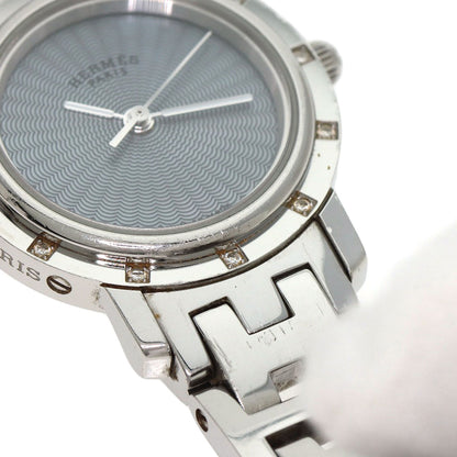 HERMES Clipper Nacle 12P DiamondBezel Watches CL4.230 Stainless Steel/Stainless Steel Ladies