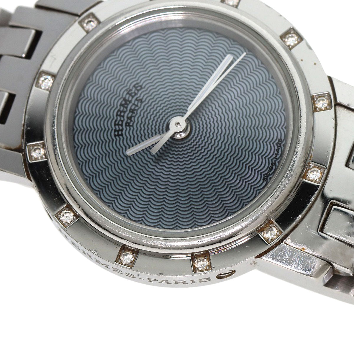 HERMES Clipper Nacle 12P DiamondBezel Watches CL4.230 Stainless Steel/Stainless Steel Ladies