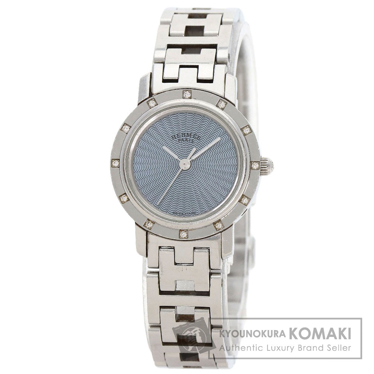 HERMES Clipper Nacle 12P DiamondBezel Watches CL4.230 Stainless Steel/Stainless Steel Ladies