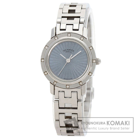 HERMES Clipper Nacle 12P DiamondBezel Watches CL4.230 Stainless Steel/Stainless Steel Ladies