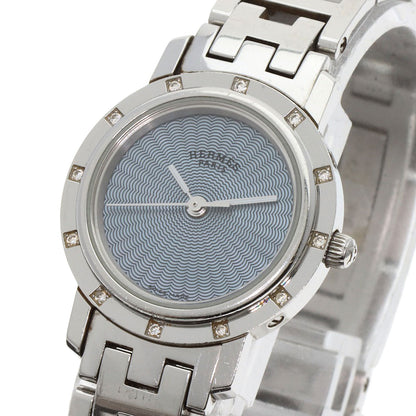 HERMES Clipper Nacle 12P DiamondBezel Watches CL4.230 Stainless Steel/Stainless Steel Ladies