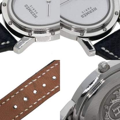 HERMES Clipper oval Watches CO1.510 Stainless Steel/Leather Ladies