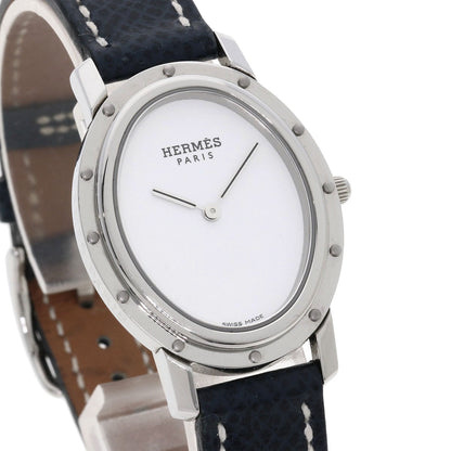 HERMES Clipper oval Watches CO1.510 Stainless Steel/Leather Ladies