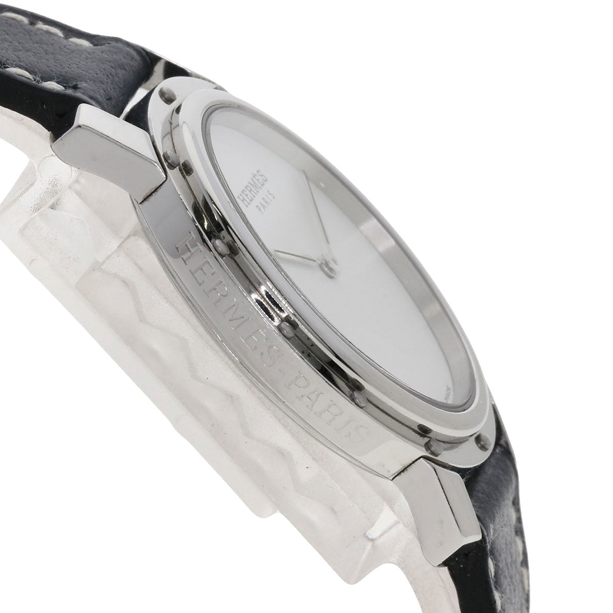 HERMES Clipper oval Watches CO1.510 Stainless Steel/Leather Ladies