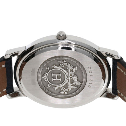 HERMES Clipper oval Watches CO1.510 Stainless Steel/Leather Ladies
