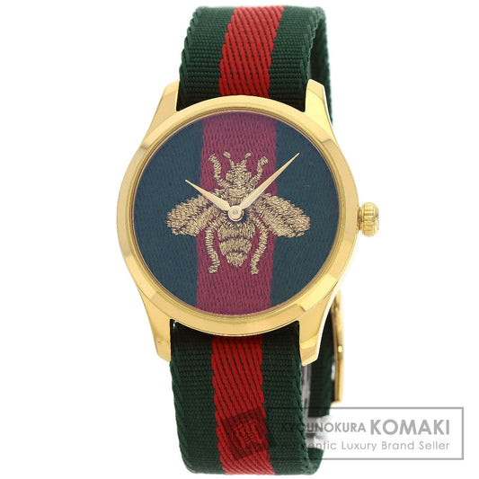 GUCCI G Timeless Marche de Merveille Watches YA126.4 Gold Plated/Nylon Boys