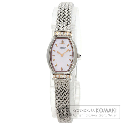 SEIKO CREDOR Diamond Watches GSTE966 1E70-3B90 Stainless Steel/SSxK18PG Ladies