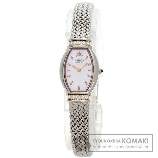 SEIKO CREDOR Diamond Watches GSTE966 1E70-3B90 Stainless Steel/SSxK18PG Ladies