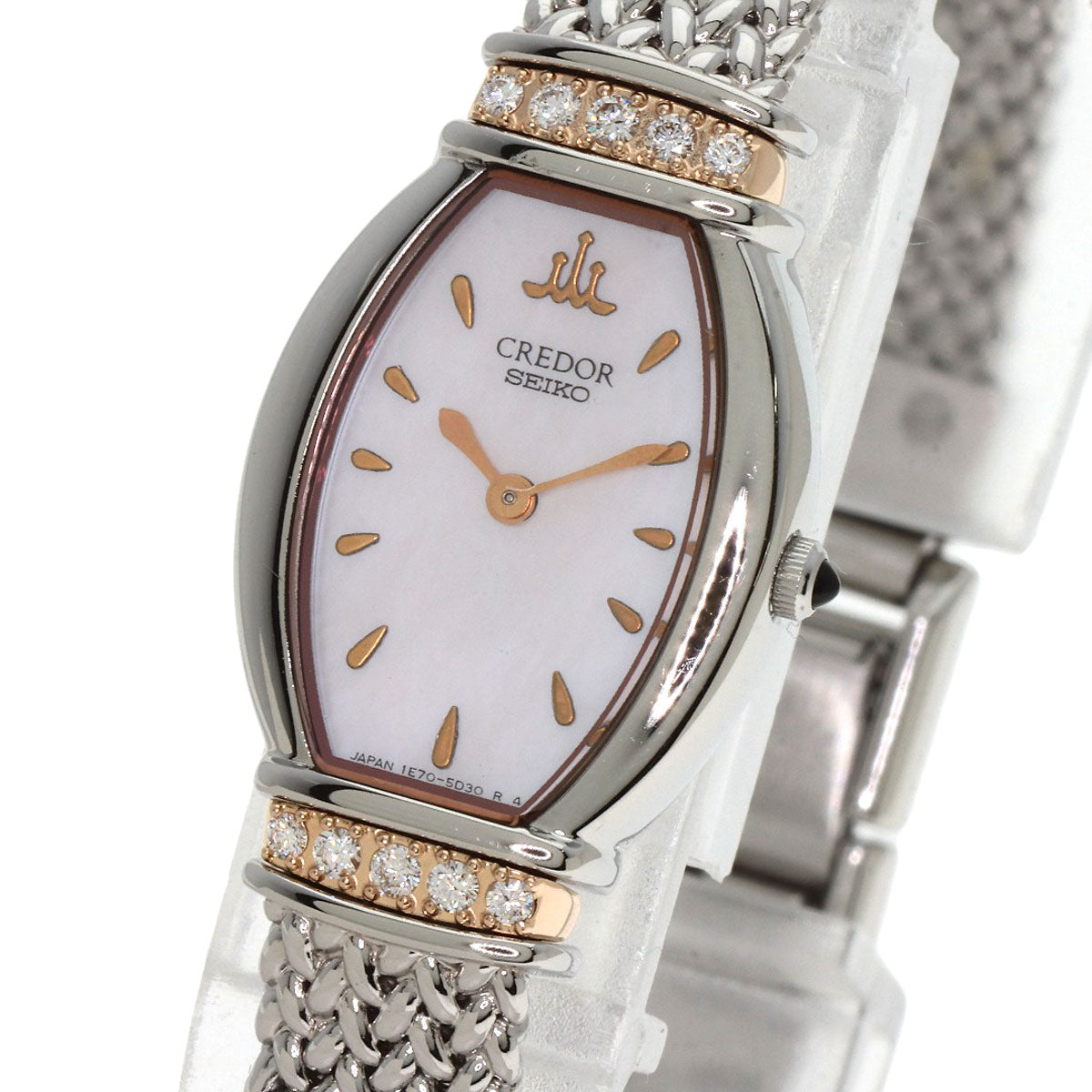 SEIKO CREDOR Diamond Watches GSTE966 1E70-3B90 Stainless Steel/SSxK18PG Ladies