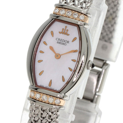 SEIKO CREDOR Diamond Watches GSTE966 1E70-3B90 Stainless Steel/SSxK18PG Ladies