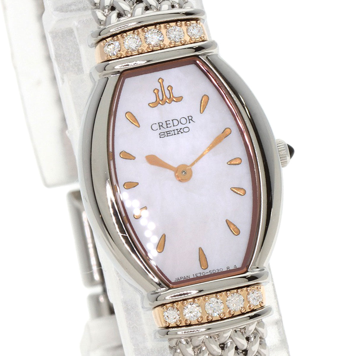 SEIKO CREDOR Diamond Watches GSTE966 1E70-3B90 Stainless Steel/SSxK18PG Ladies