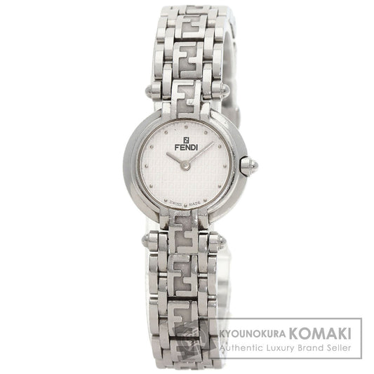 FENDI Zucca pattern round face Watches 750L Stainless Steel/Stainless Steel Ladies