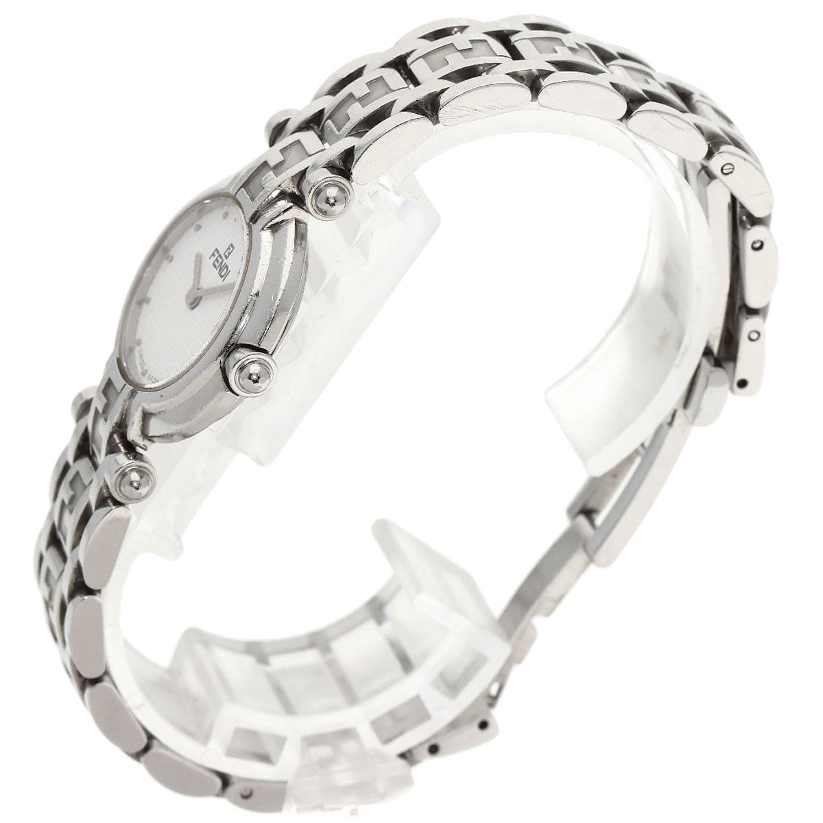 FENDI Zucca pattern round face Watches 750L Stainless Steel/Stainless Steel Ladies