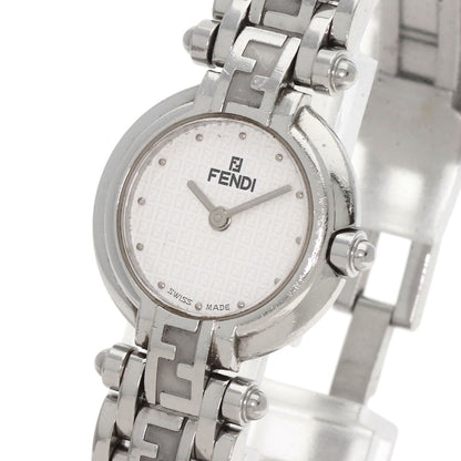 FENDI Zucca pattern round face Watches 750L Stainless Steel/Stainless Steel Ladies