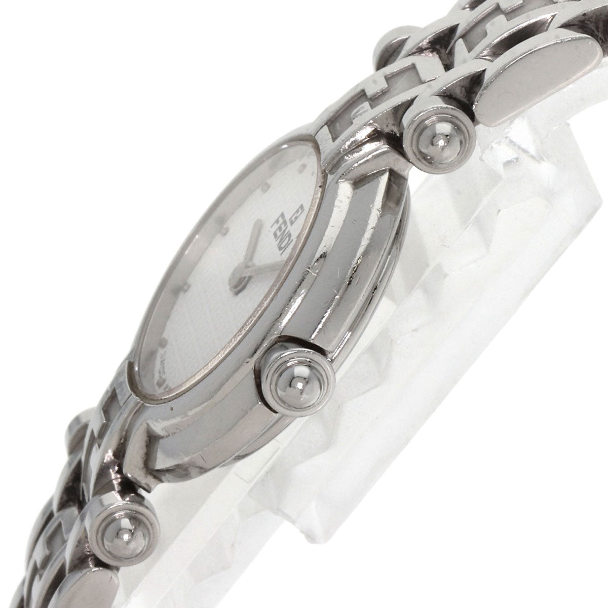 FENDI Zucca pattern round face Watches 750L Stainless Steel/Stainless Steel Ladies