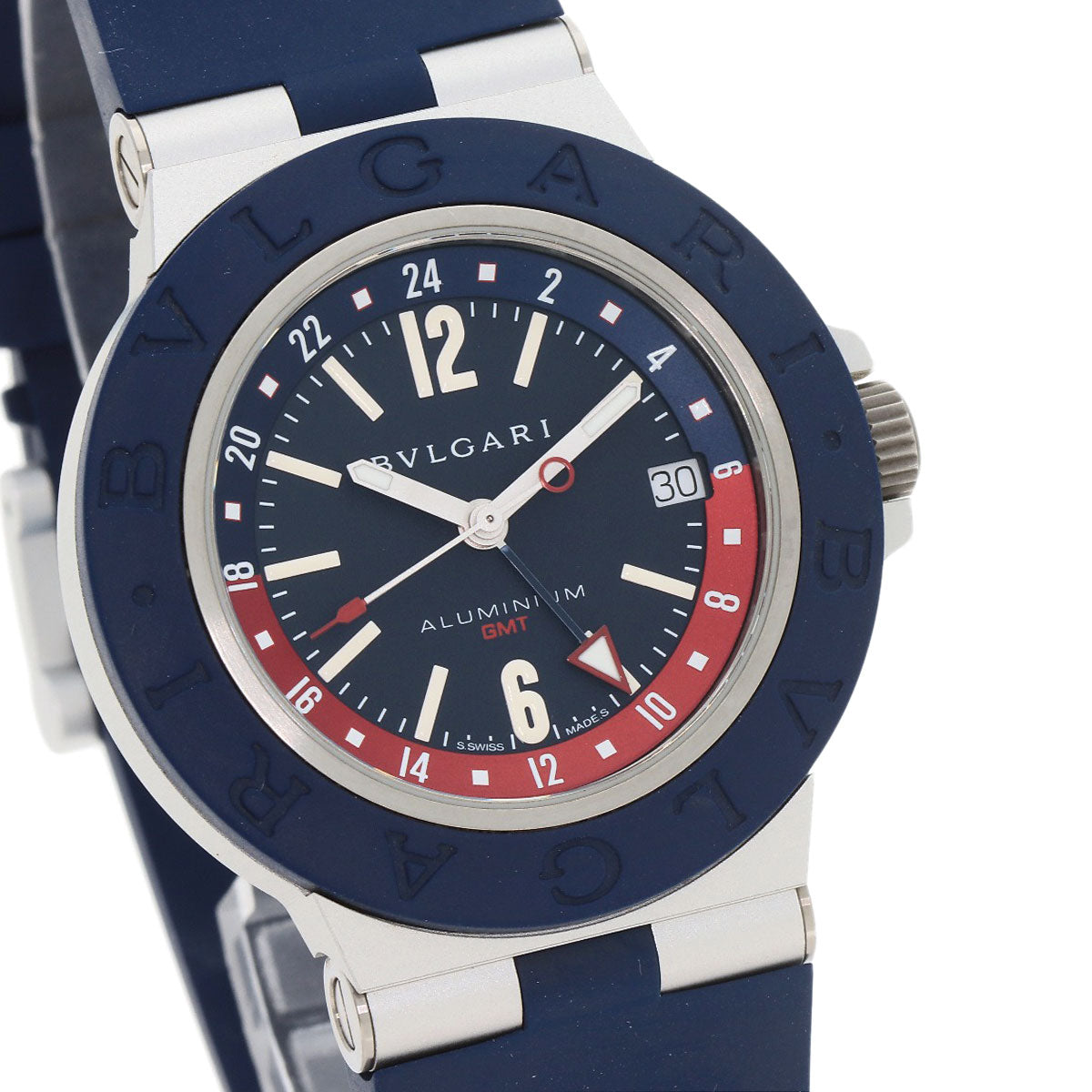 BVLGARI Aluminum GMT Watches BB40ATGMT aluminum/Rubber mens
