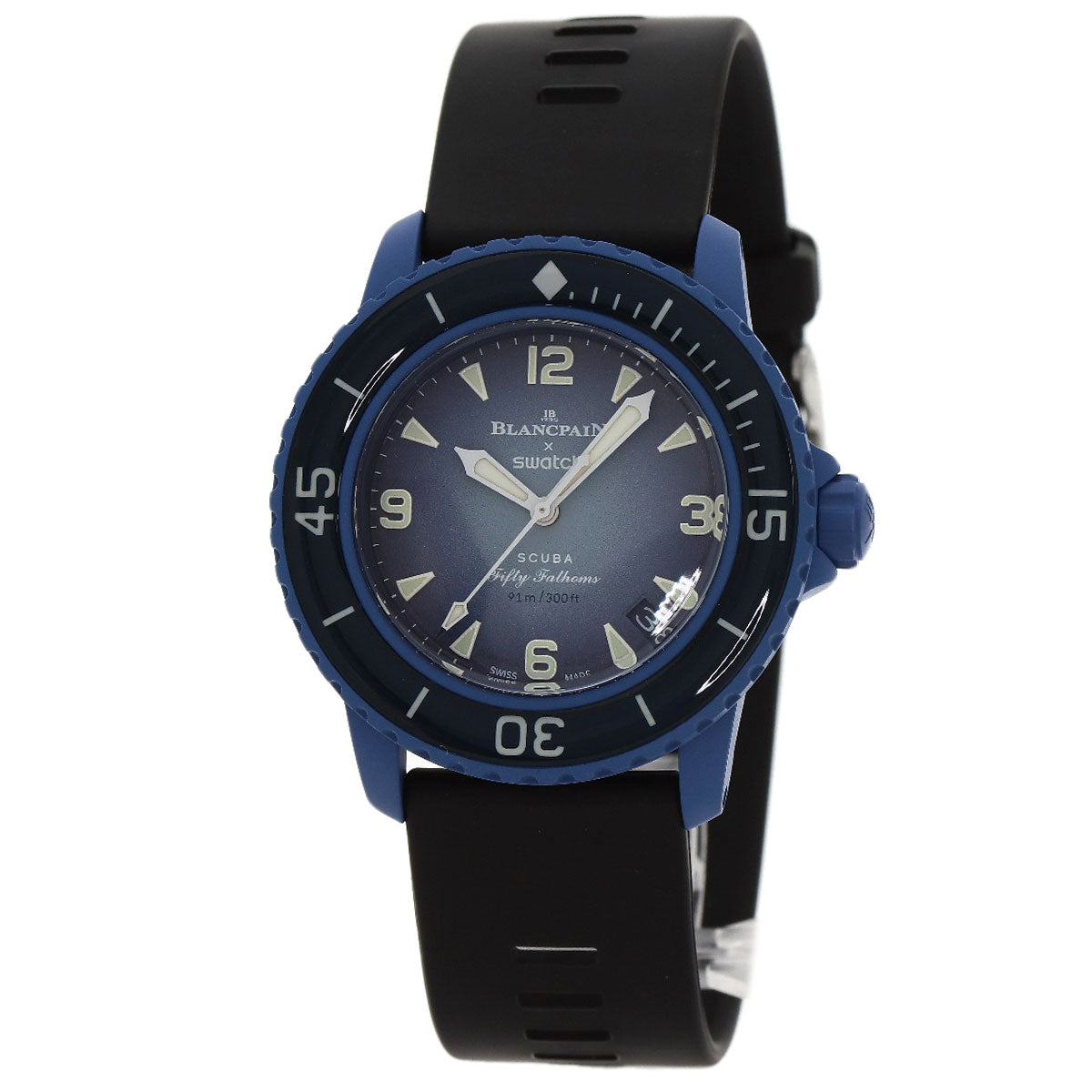 Blancpain Swatch Collaboration Fifty Fathom Atlantic Ocean Watches SO34A100 Ceramic/Rubber mens