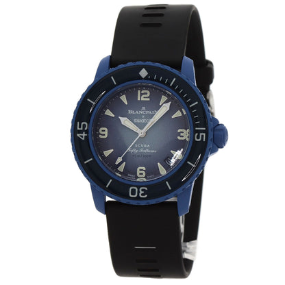 Blancpain Swatch Collaboration Fifty Fathom Atlantic Ocean Watches SO34A100 Ceramic/Rubber mens