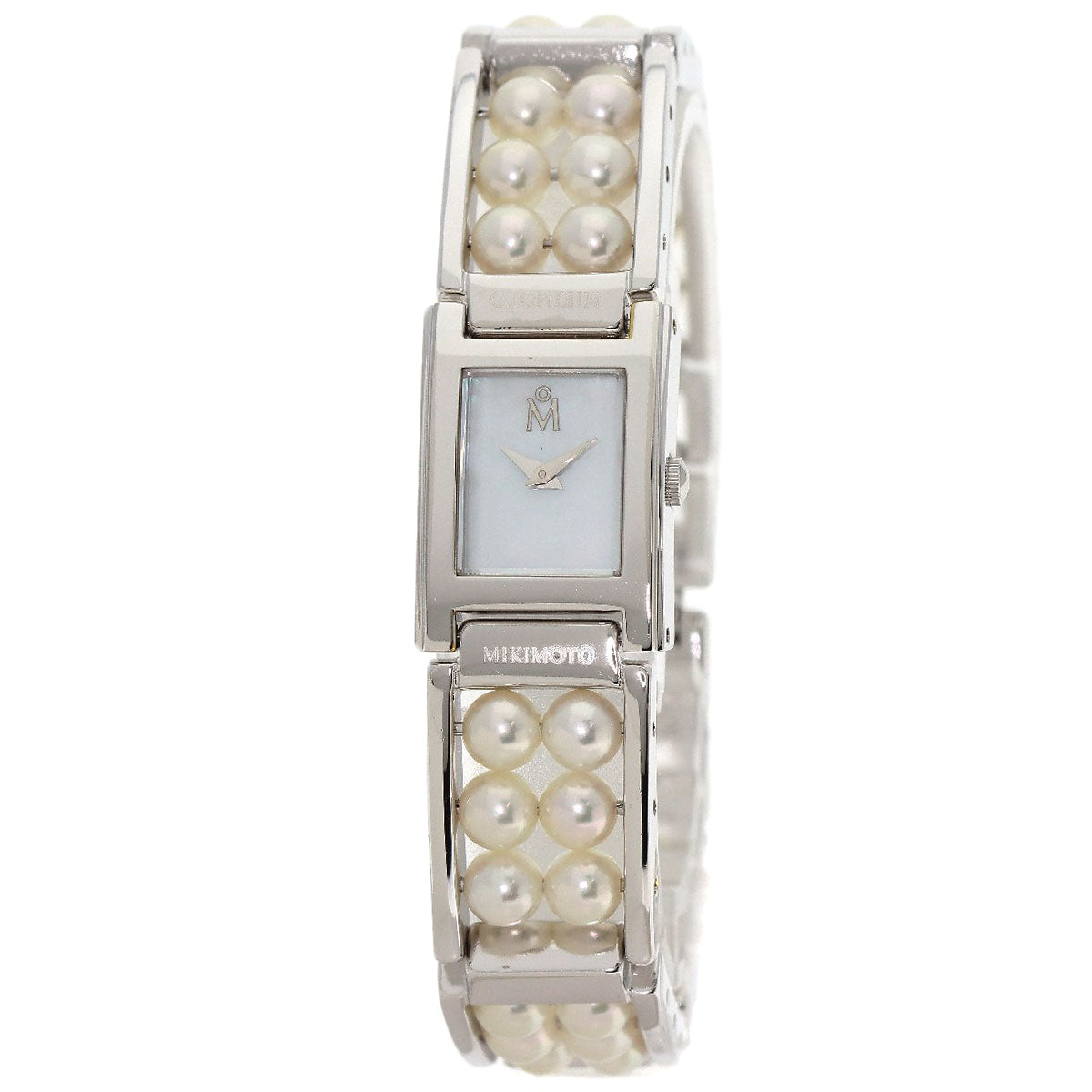 MIKIMOTO Square pearl breath Watches NNS-8019PF Stainless Steel/Pearl Ladies