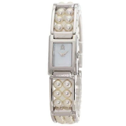 MIKIMOTO Square pearl breath Watches NNS-8019PF Stainless Steel/Pearl Ladies