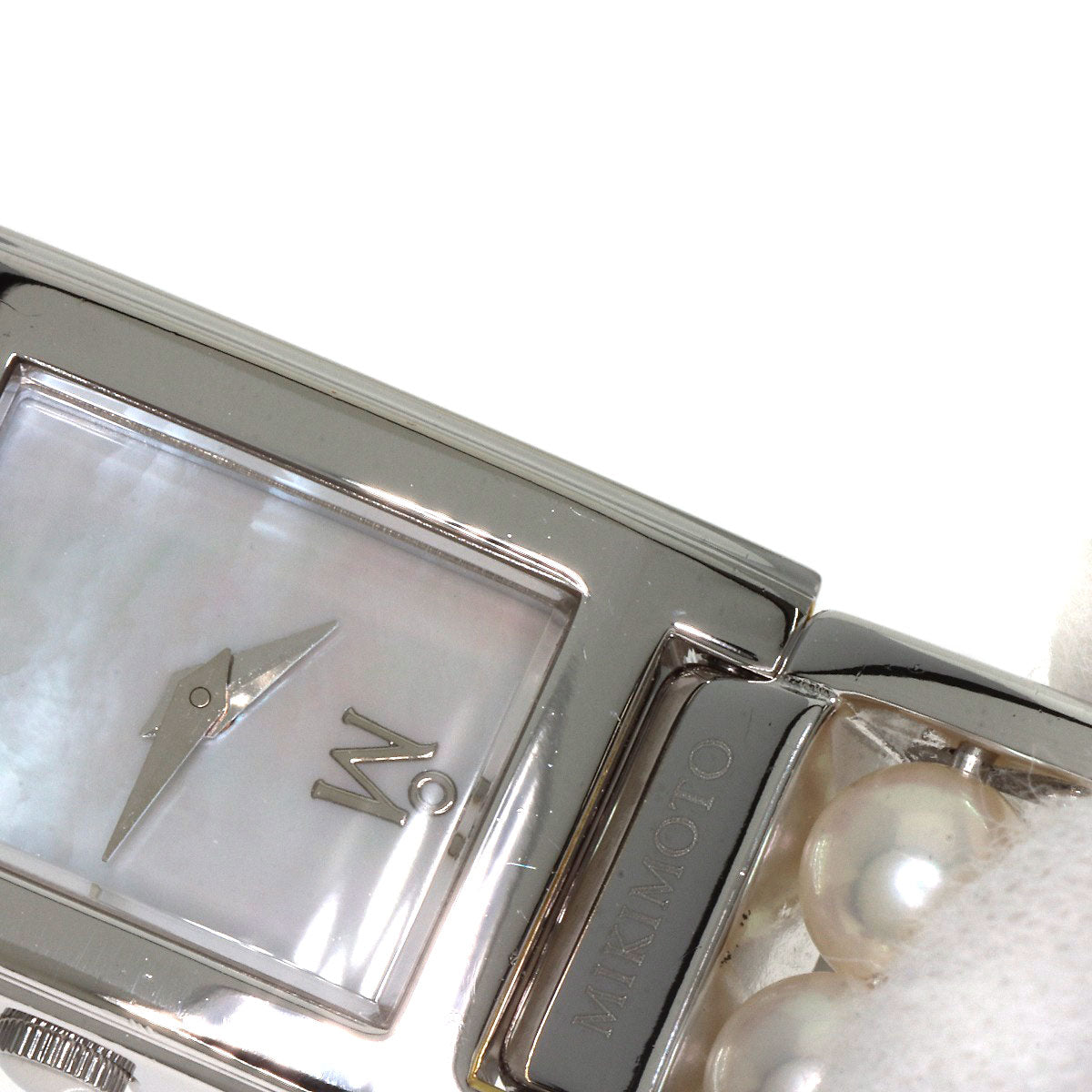 MIKIMOTO Square pearl breath Watches NNS-8019PF Stainless Steel/Pearl Ladies