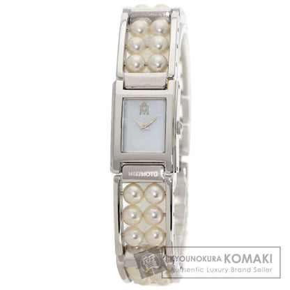 MIKIMOTO Square pearl breath Watches NNS-8019PF Stainless Steel/Pearl Ladies