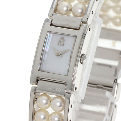 MIKIMOTO Square pearl breath Watches NNS-8019PF Stainless Steel/Pearl Ladies