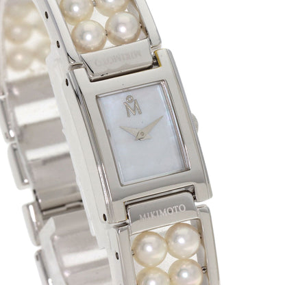 MIKIMOTO Square pearl breath Watches NNS-8019PF Stainless Steel/Pearl Ladies