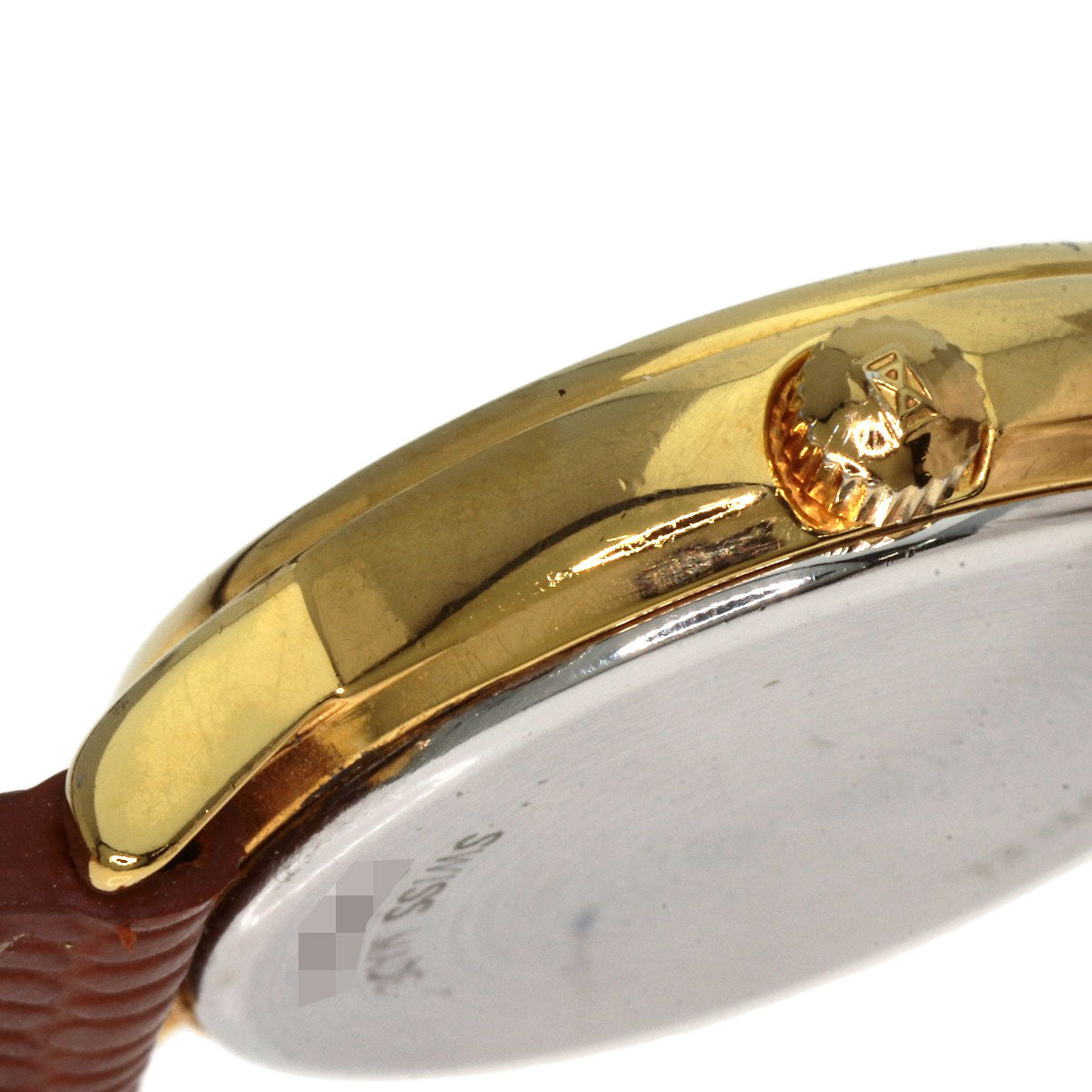 LONGINES Round face Watches L4.220.2 Gold Plated/Leather Ladies