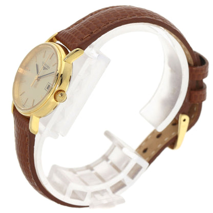 LONGINES Round face Watches L4.220.2 Gold Plated/Leather Ladies